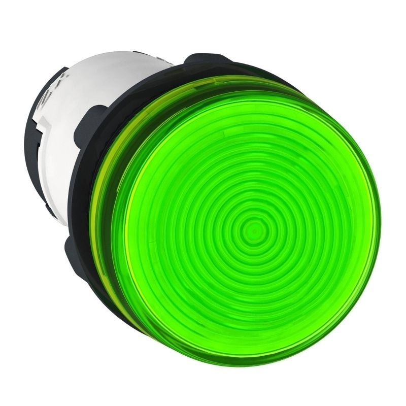 Pulsador luminoso plástico verde mono directo S/lámpara 250VCA XB7